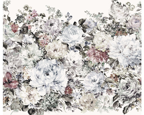 Tapetă florală cu design de trandafiri și bujori