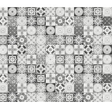 Model de gresie cu diverse modele florale și geometrice