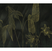 Decor cu model floral liniar și fundal întunecat