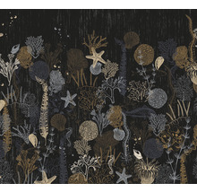 Tapet cu motive marine, precum stele de mare, corali și scoici