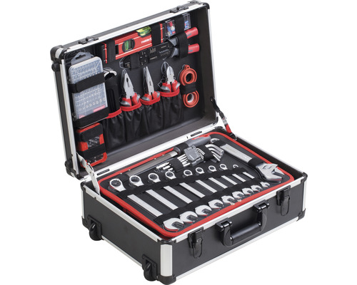 Valiză de scule deschisă cu scule