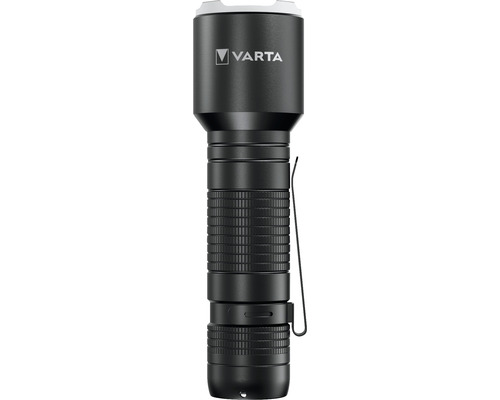 Lanternă LED Varta Aluminium Light F30 Pro 400 lumeni max.150m, baterii incluse Lanternă neagră Varta cu clip