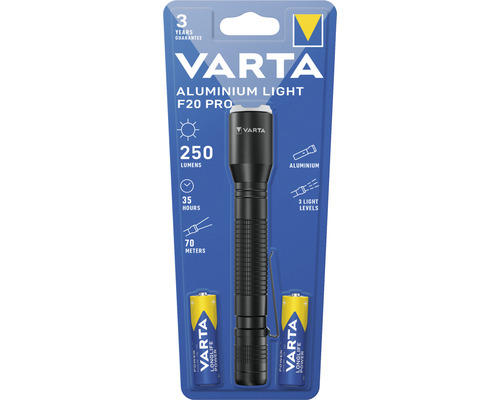 Lanternă LED Varta Aluminium Light F20 Pro max.70m, baterii incluse