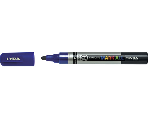 Marker permanent Graduate Mark All Lyra 2 mm albastru închis