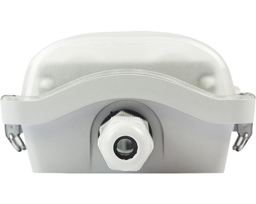 Corp iluminat G13 T8 max. 2x10W, pentru tub LED, protecție la umiditate IP65 Lumină de exterior cu abajur transparent și presetupe pentru cabluri