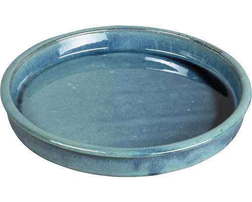 Farfurie ghiveci rotundă ceramică Ø 40 cm H 3 cm bleu