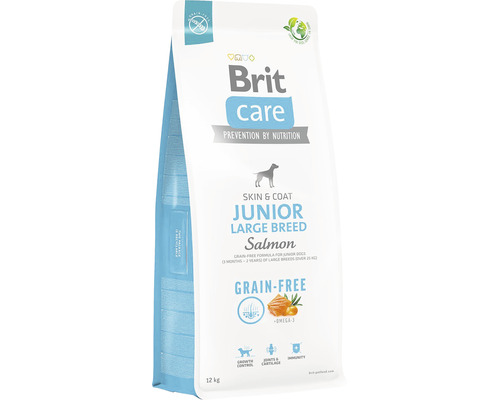 Hrană uscată pentru câini Brit Care Grain-Free Junior Talie Mare cu somon și cartofi 12 kg