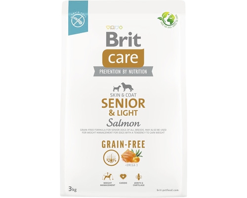 Brit Care Senior and Light hrană pentru câini cu somon, 3 kg