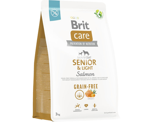 Hrană uscată pentru câini Brit Care Grain-Free Senior&Light cu somon și cartofi 3 kg