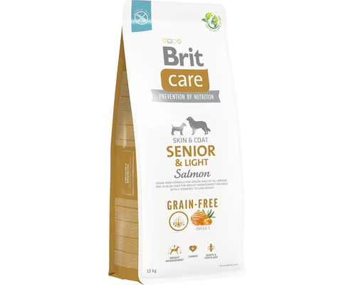 Brit Care Senior și Light hrană uscată pentru câini cu somon, 12 kilograme
