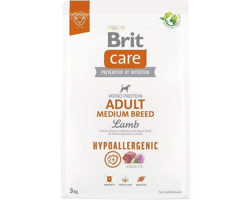 Brit Care Adult Medium Breed Lamm hrană pentru câini, pachet de 3 kg