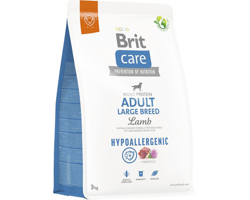 Hrană uscată pentru câini Brit Care Hypoallergenic Adult Talie Mare cu miel şi orez 3 kg