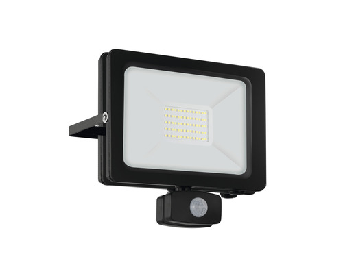 Proiector LED exterior Eglo Faedo 102W 11.100 lumeni IP44, senzor de mișcare, lumină rece, negru