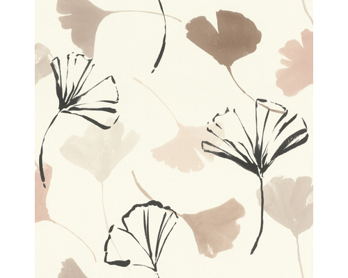 Tapet vlies 690118 Rhapsody Ginkgo crem-roz 10,05x0,53 m Tapet cu model de frunze de ginkgo