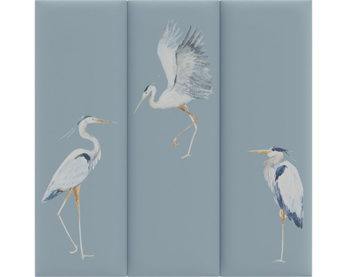 Trei panouri de perete cu motive de stârc