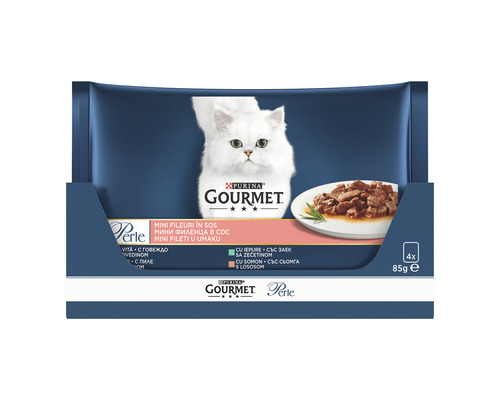 Purina Gourmet Perle Hrană pentru pisici Multipack cu patru plicuri cu porții