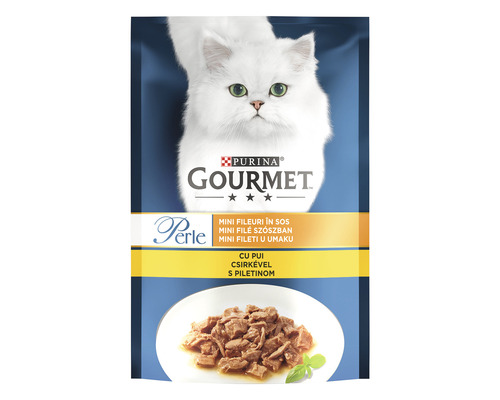 Hrană umedă pentru pisici PURINA Gourmet Perle cu pui în sos 85 g
