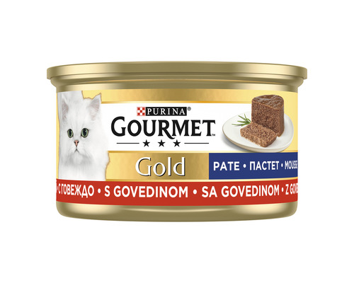 Hrană umedă pentru pisici PURINA Gourmet Gold Mousse cu vită 85 g Hrană umedă pentru pisici PURINA Gourmet Gold Mousse cu vită 85 g