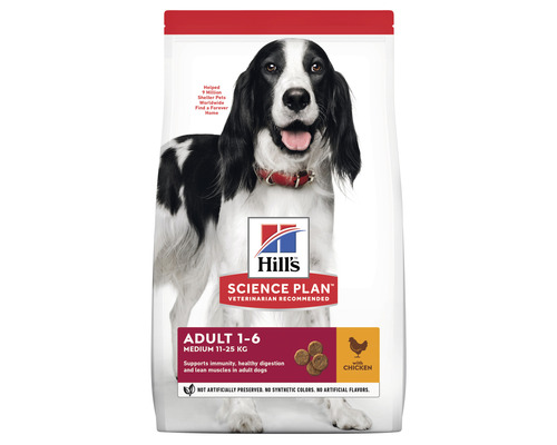 Hrană uscată pentru câini Hill's Adult Talie Medie cu pui 14 kg Hill''s Science Plan Adult hrană pentru câini cu pui pentru rase medii, 11 - 25 kg