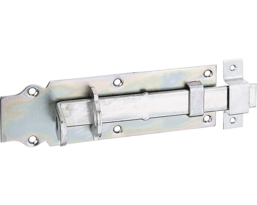 Zăvor metalic universal Alberts 200x64 mm, blocare cu lacăt, oțel zincat galben Zăvor metalic cu găuri de fixare