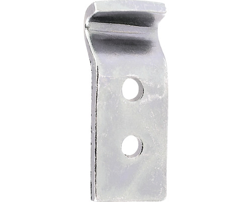 Agățătoare Alberts 32x13 mm, pentru închizătoare cutii de lemn, oțel zincat galben Suport metalic cu două găuri pentru fixare