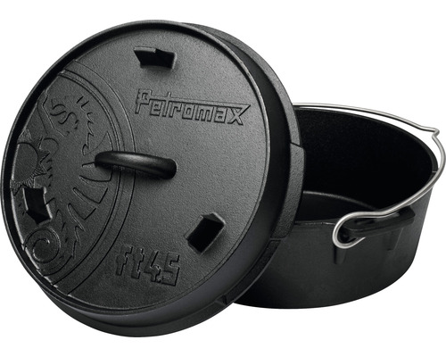 Petromax ceaun din fontă cu capac și mâner