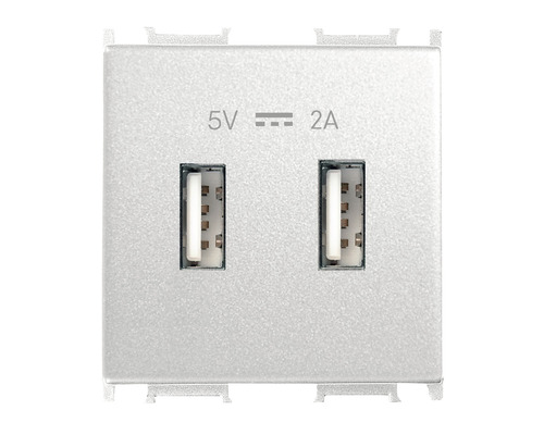 Priză USB dublă Thea Optima, 2 module, albă