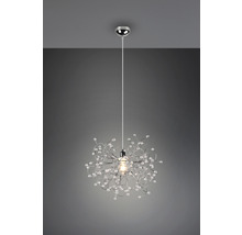 Lumină suspendată cu cristale decorative și metal cromat