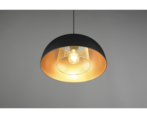 Lampa suspendată cu abajur din plasă metalică