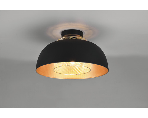 Lumină de plafon neagră cu abajur rotund