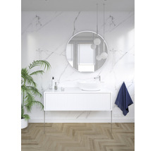Oglindă baie rotundă Cordia Round Line Ø80 cm ramă albă