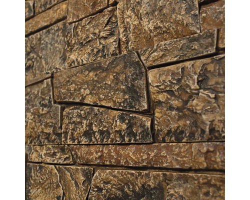 Prim-plan cu placaj de perete cu aspect de piatră pentru interior