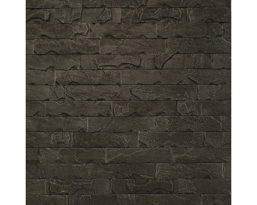 Piatră decorativă Dubai 05, 6,5x28 cm, negru Placare perete cu aspect de piatră