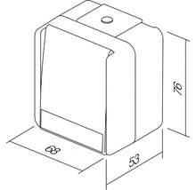 Desen tehnic al unei lămpi de perete cubice cu dimensiuni