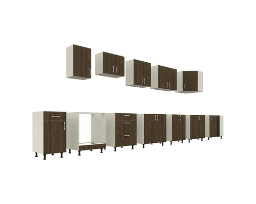 Set mobilier de bucătărie cu corpuri suspendate și inferioare