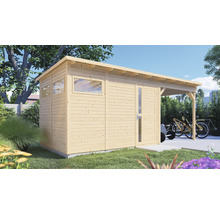 Căsuță de gradină Bertilo Man Cave Pentus 3L cu podea 581x265 cm natur