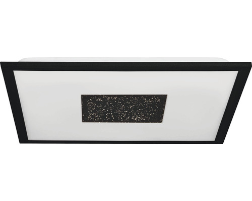 Plafonieră cu LED integrat Marmorata 28W 3600 lumeni 44,5x44,5 cm, alb/negru Lumină de tavan cu ramă dreptunghiulară neagră și model cu stele