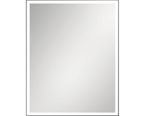 Oglindă baie cu LED Cordia Classic Line 65x80 cm ramă neagră IP 44 Oglindă dreptunghiulară cu iluminare