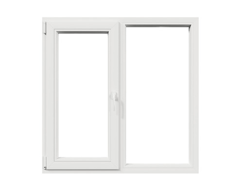 Fereastră PVC termopan 4 camere 120x100 cm albă deschidere dublă stânga + fixă Fereastră din plastic cu două canaturi
