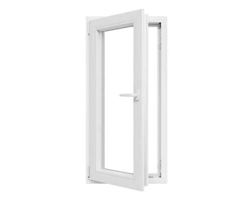 Fereastră din plastic deschisă cu mâner