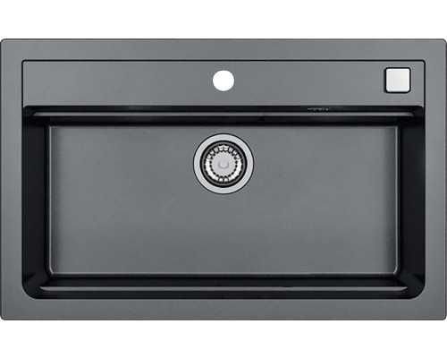 Chiuvetă bucătărie granital 1 cuvă ALVEUS Atrox 40 50x79 cm fără picurător Carbon Chiuvetă ceramică cu set de scurgere