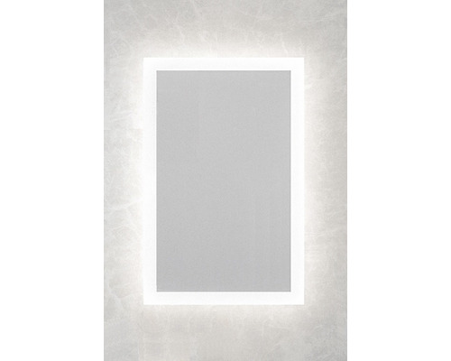 Oglindă dreptunghiulară cu iluminare LED pentru baie