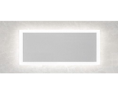 Oglindă dreptunghiulară cu iluminare LED pentru baie