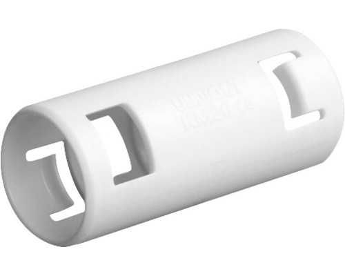 Conector tubular din plastic cu decupaje