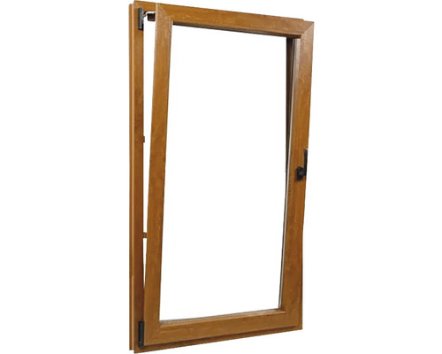 Fereastră deschisă cu ramă din lemn.