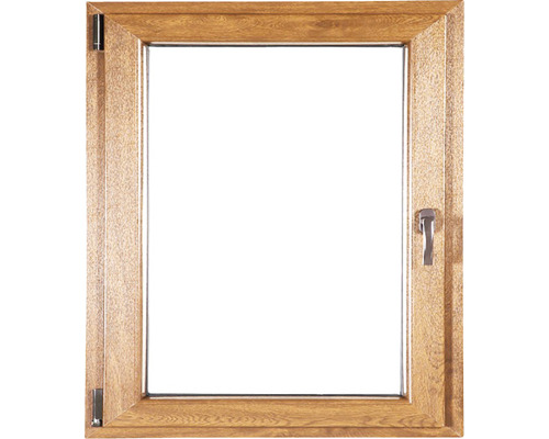 Fereastră PVC termopan 6 camere 90x90 cm stejar auriu stânga deschidere dublă Fereastră PVC termopan 6 camere 90x90 cm stejar auriu stânga deschidere dublă
