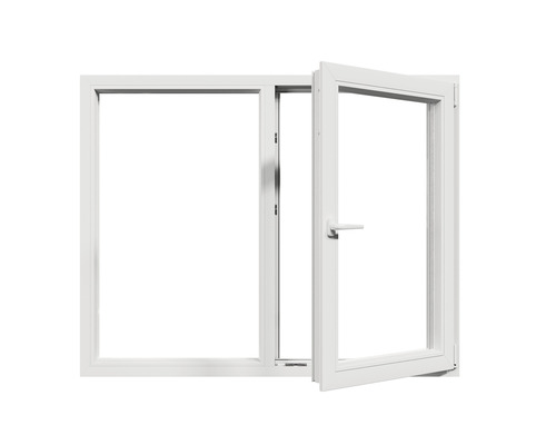 Fereastră oscilobatantă albă cu canat deschis