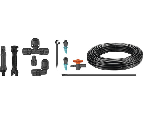 Set de irigare cu furtun, racorduri și țepușe pentru irigarea grădinii