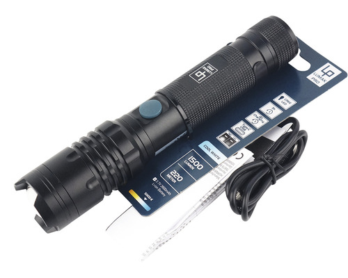 Lanternă Lumak Pro cu 1500 lumeni și cablu de încărcare