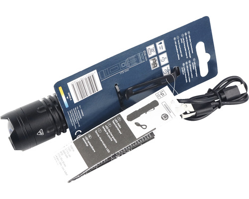 Lanternă LED cu acumulator și cablu de încărcare